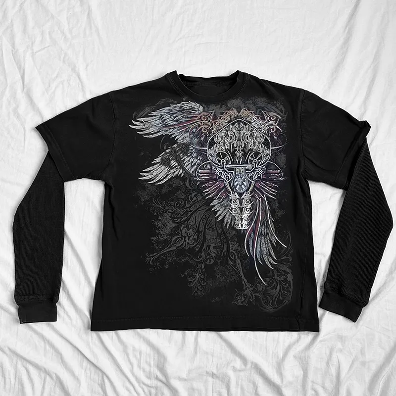 00s civarize sheep skull カットソー y2k Avirex Shirt 2XL 00s Y2k Skull Skeleton Tribal Long Sleeve