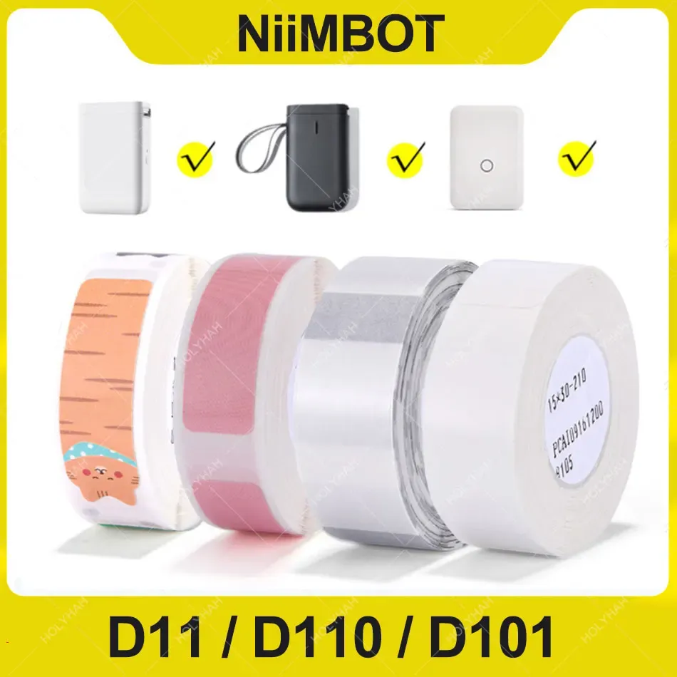 Papier wit transparante label tape voor niimbot d11 printer d11 label sticker papierrol voor niimbot marker d110 d11 d101 labelprinter
