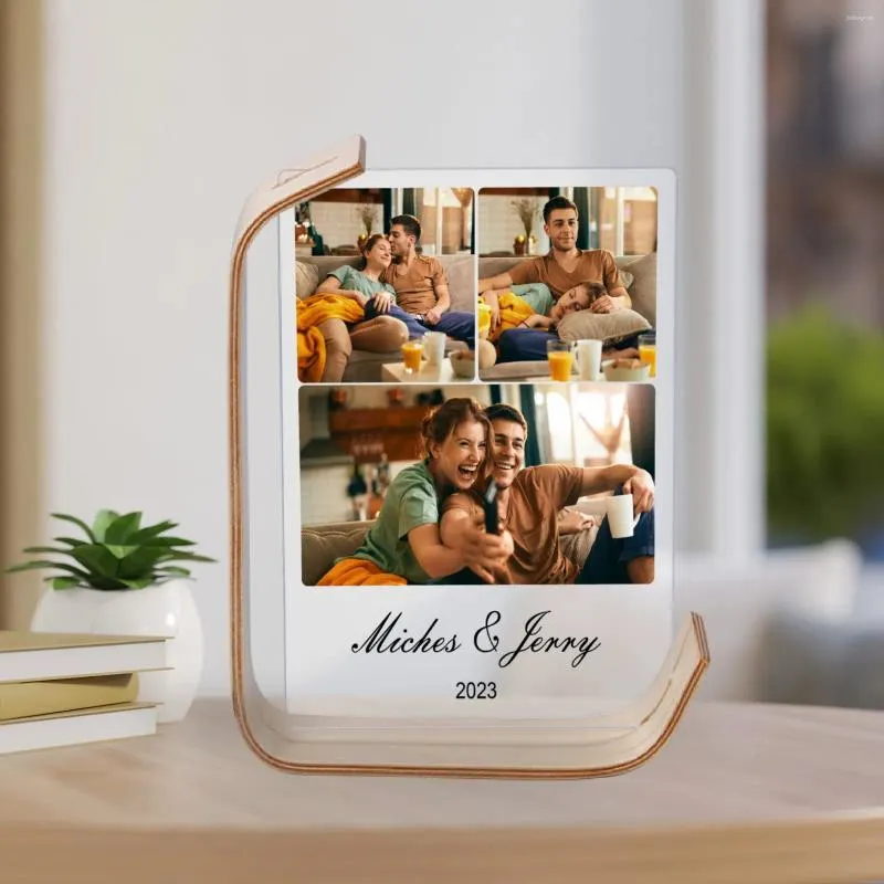 Rahmen benutzerdefinierte Acrylbilder -Rahmen Personalisierte Dekoration für Schlafzimmer Schreibtisch Jubiläum Hochzeitsgeschenk Freundin Freund Freund