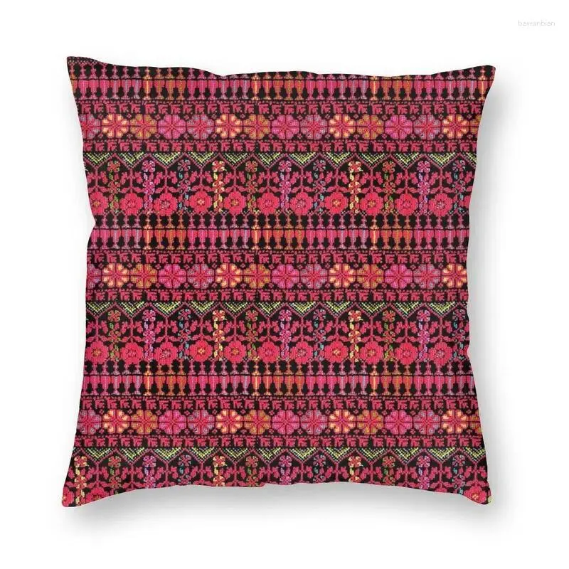 Kudde Vibrant Palestinian Tatreez broderi Arabisk konst Square Throw Case Home Decor 3D Tryckt omslag för soffa