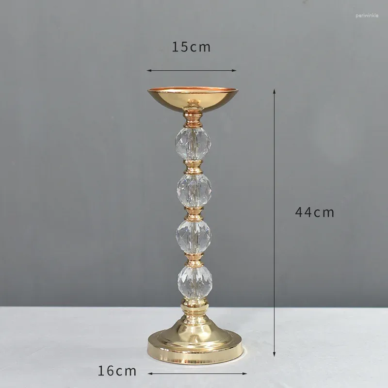 Decorative Flowers Crystal Flower Centerpiece Stand Metal Gold Electroplated Flowing Table Decoration Holder Road Lead Rack Wed