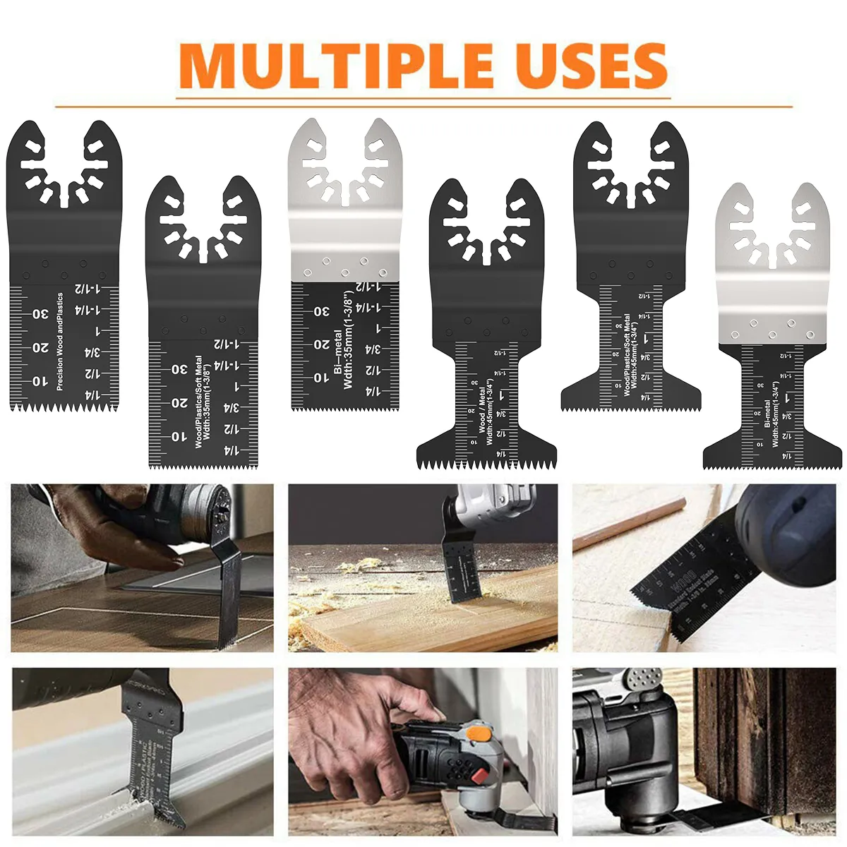 15-Piece Oscillating Tool Blade Set | Multi-Tool Saw Blades For Wood & Metal Cutting