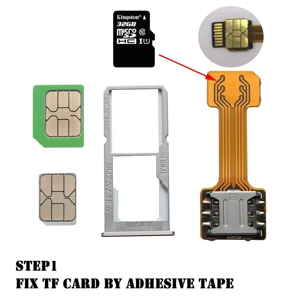 Adaptador de cartão SIM do slot sim híbrido de ex-Extrendor SIM TF para Micro SD Extender Nano Cato Android Telefone Prático Universal Hot