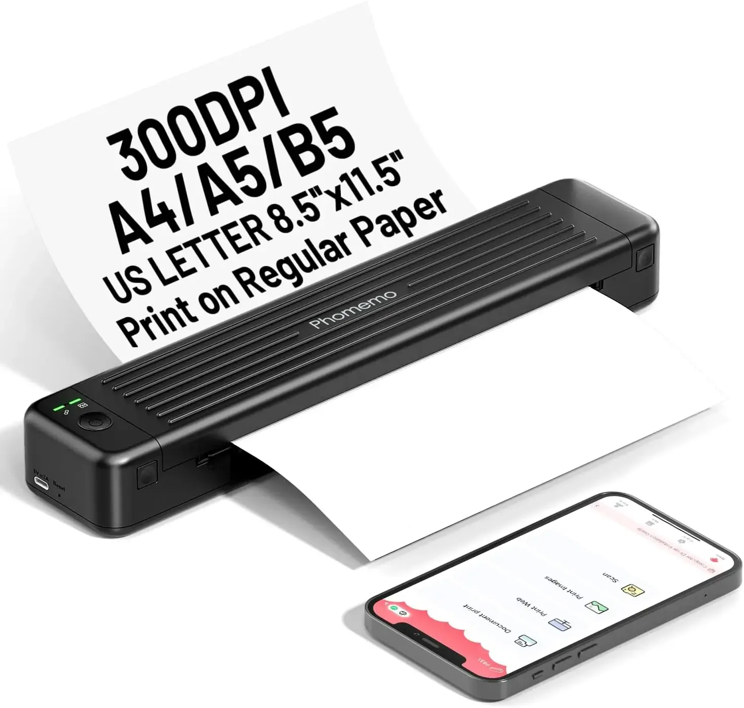 Принтеры Phomemo p831 Портативный принтер Bluetooth A4 Поддержка бумажного принтера Обычная копия бумаги без чернил