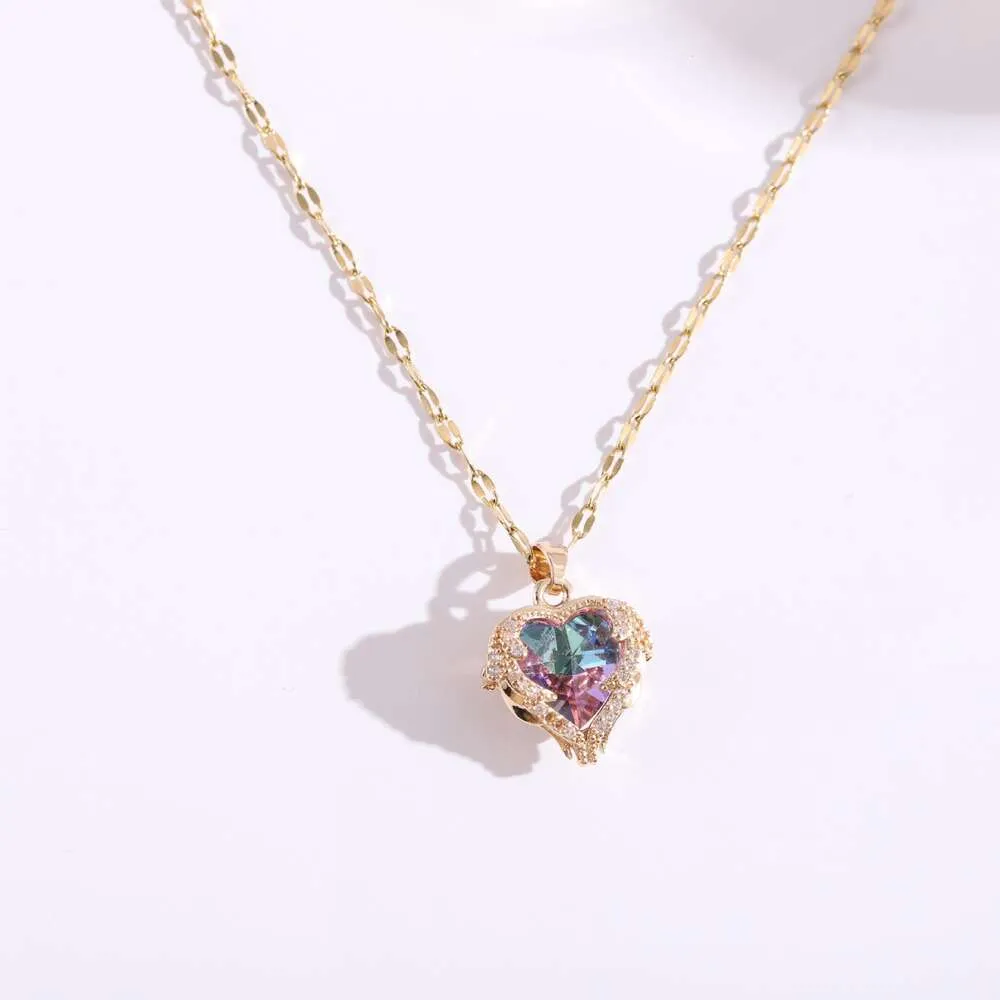 Fashion Designer Jewelry Constellation Pendant Women's light blue crystal necklace with love collar chain