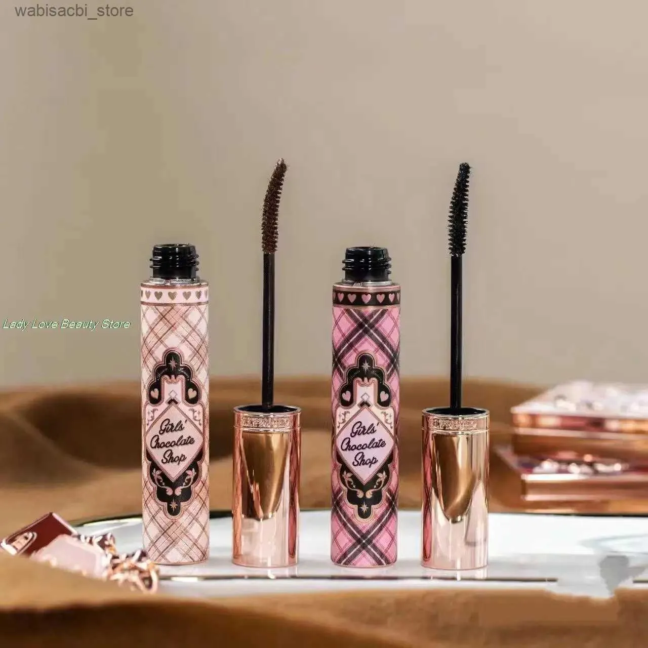 Mascara blomma känner chokladbutik brun mascara med fiberborste förlängande svart mascara perfekt definierade fransar l49