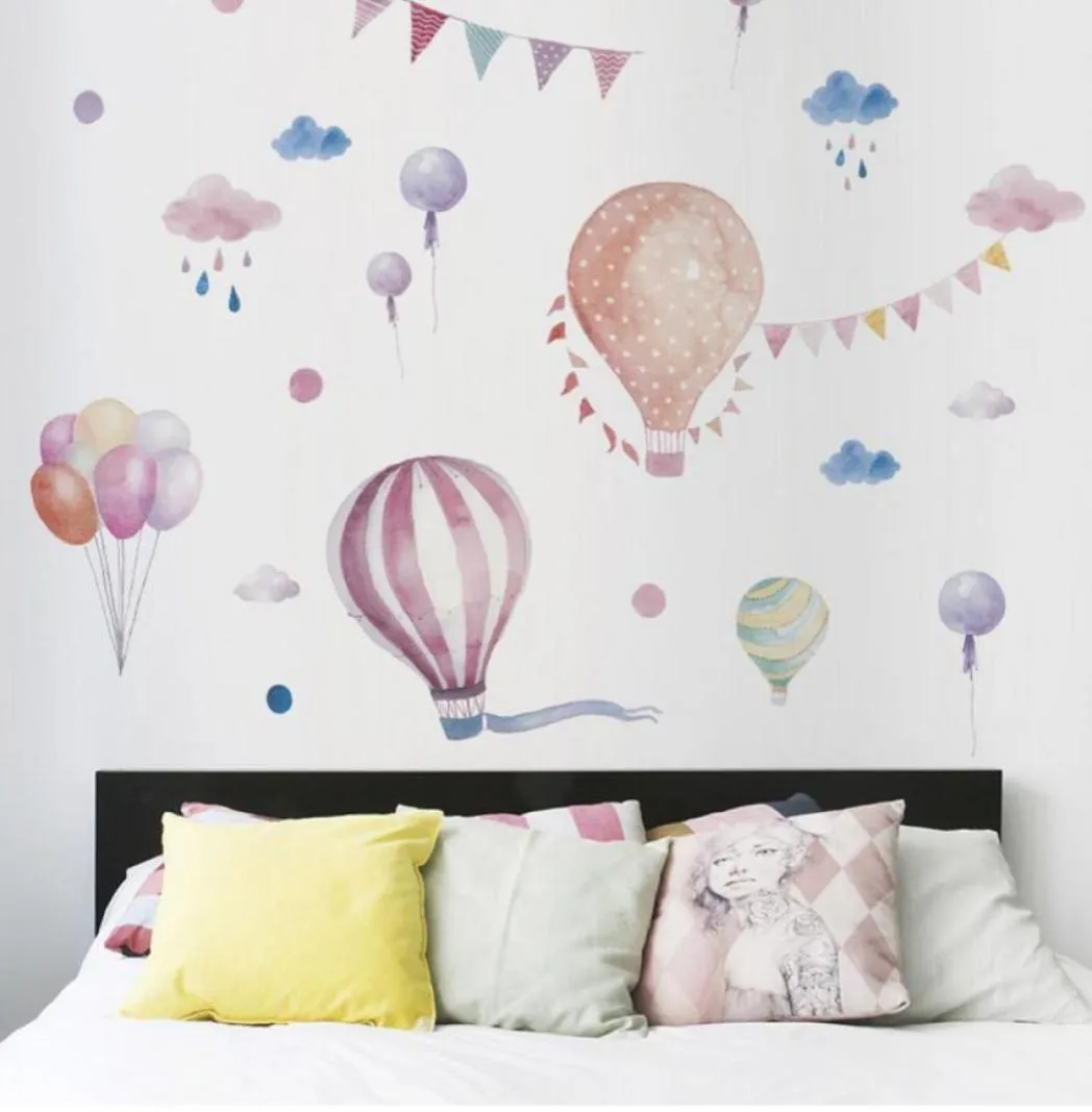 New Color Air Balloon Wall Stickers Girl Style Stickers Decorative Children039S Sala TV Wall Decoration Stickers5848271