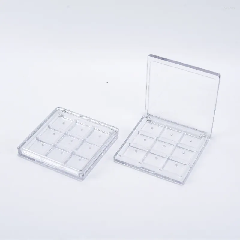 Storage Bottles Empty 9 Color Clear Eyeshadow Palette Private Label Cosmetic Packaging Makeup Case 12pcs