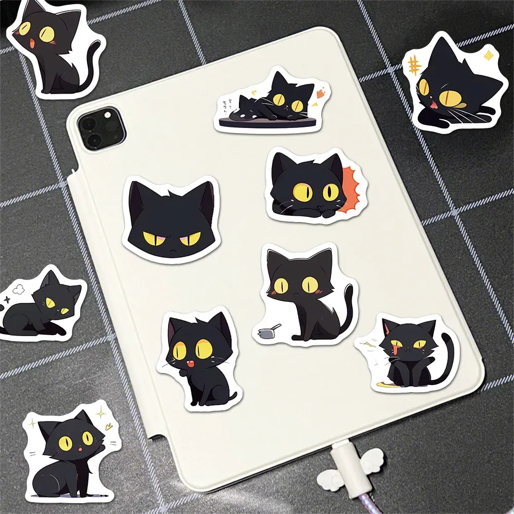 DHgate.com:Black Cat Kawaii Stickers: 100Pcs Waterproof Vinyl Decals ...
