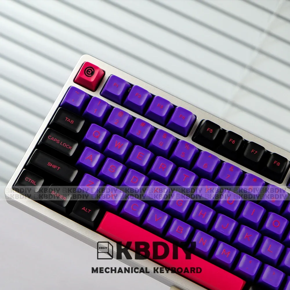 Acessórios KBDIY 159 TENAS/SET PBT DYESUB GENGO TENDA CAPAP SA PRIFFERN DIY ISO keycaps de jogo personalizado Teclado mecânico Purple Black Double Shot