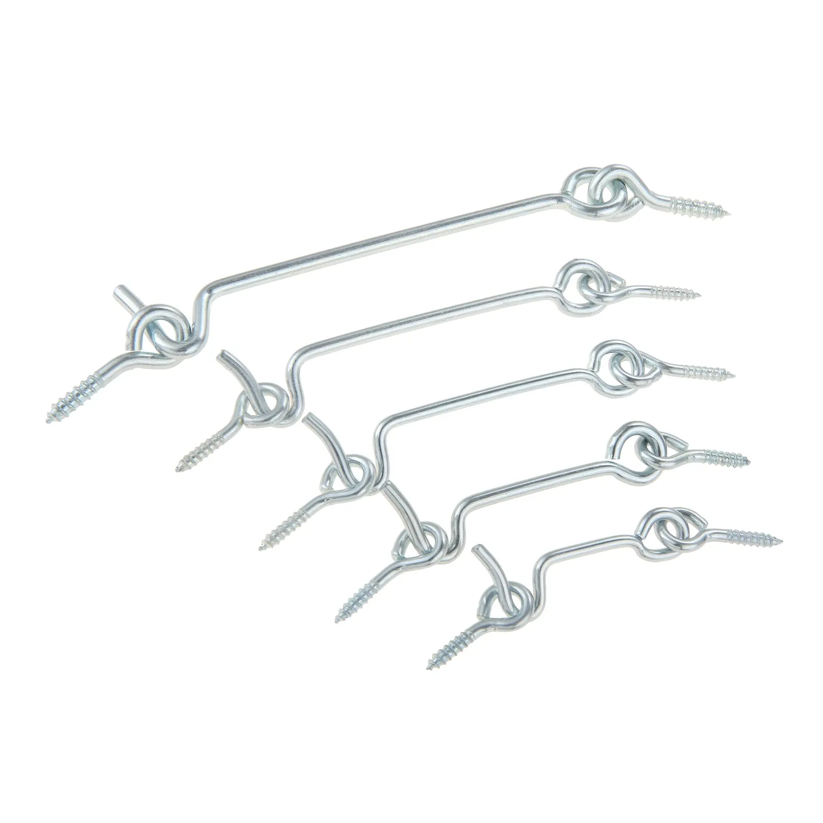 10pcs/set di cabine in metallo Gancio con la vite dell'occhio a vite Ganna Fintaio Filla chiusa a blocchi girevole 1.5/2/2,5/3/4 in 38-100 mm Porta di supporto