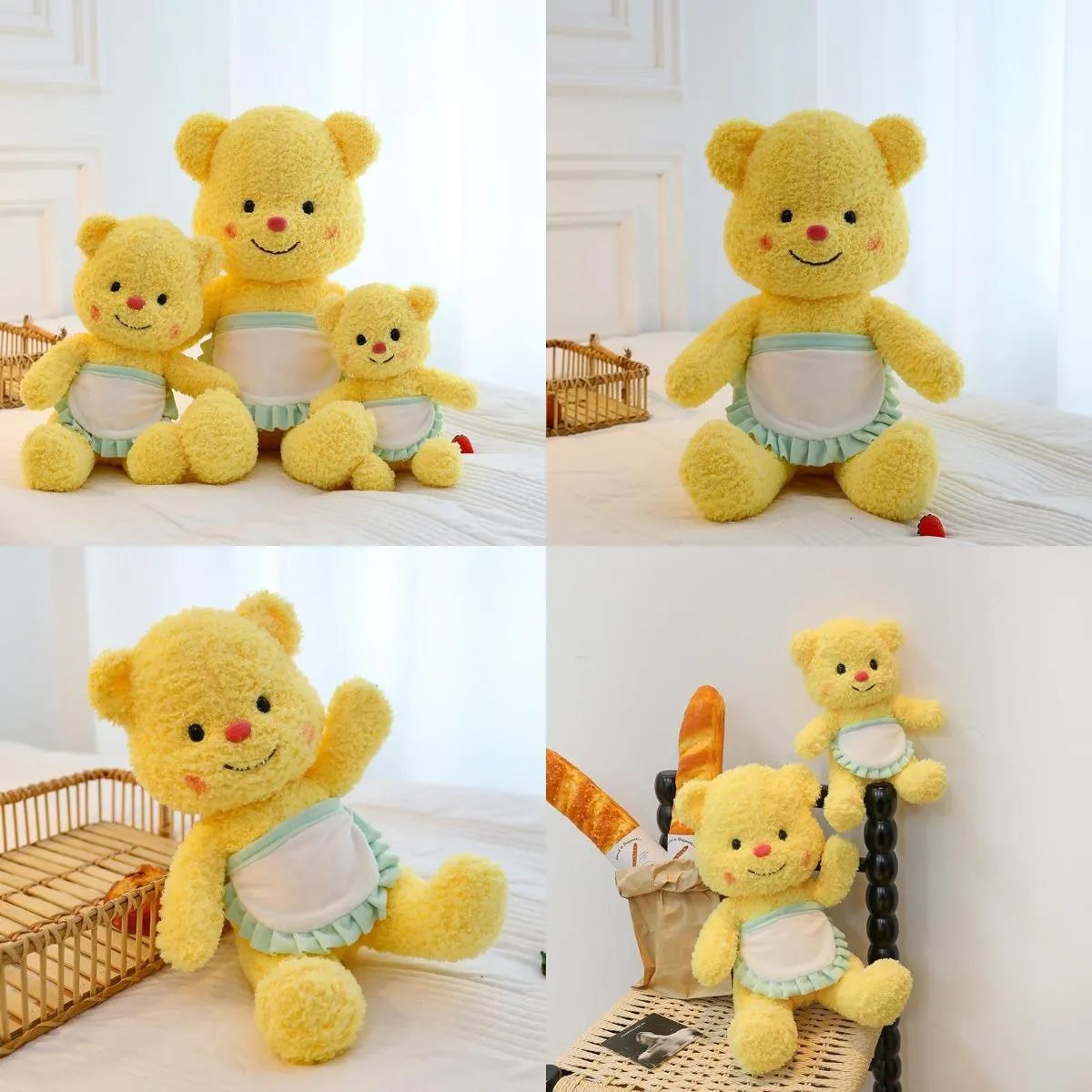 Red Red New Butter Bear Plexh Plexh Tiktok Toy fofo Tailândia Doll de urso popular para crianças e meninas