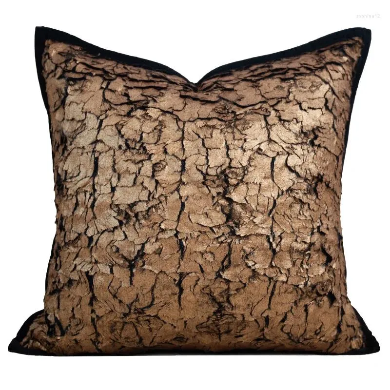 Kudde Golden Bronze Pillows Luxury Case Texture Decorative Cover för soffa 45x45 Franska vardagsrum Heminredning