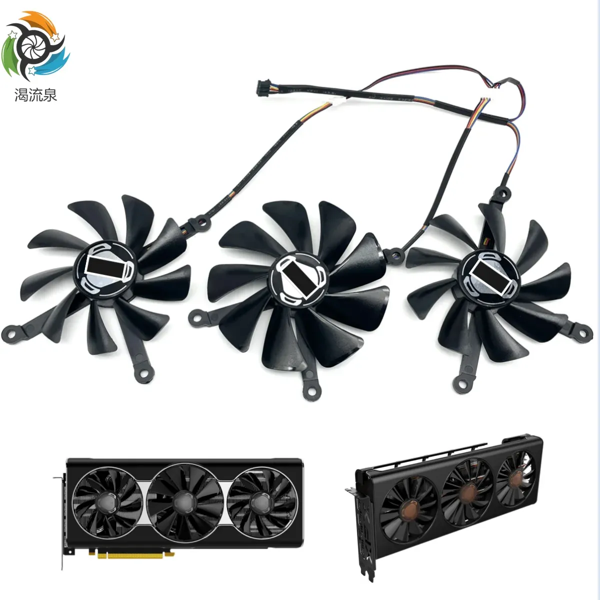 منصات جديدة CF9015H12S CF1015H12S 4PIN التبريد مروحة لـ XFX Radeon RX 5700 XT THICC III Ultra RX 5600 X3