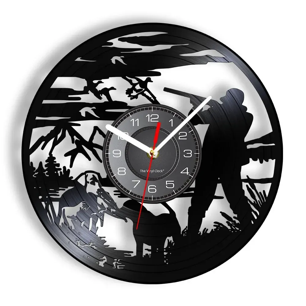 Chasse en vinyle Record mural horloge d'oiseau Hommeur Homme pour animaux pour animaux