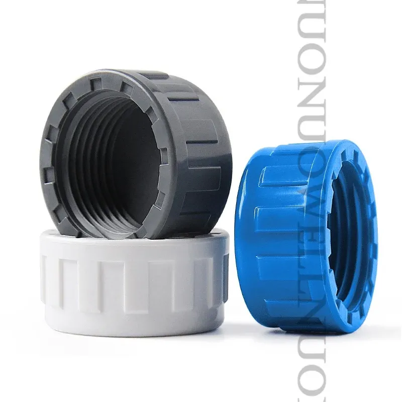 2Pcs 1/2" 3/4" to 2" PVC Female Thread End Cap Connector Water Pipe Plastic Plug PVC Pipe Connector Fish Tank Tube Joint Adapter