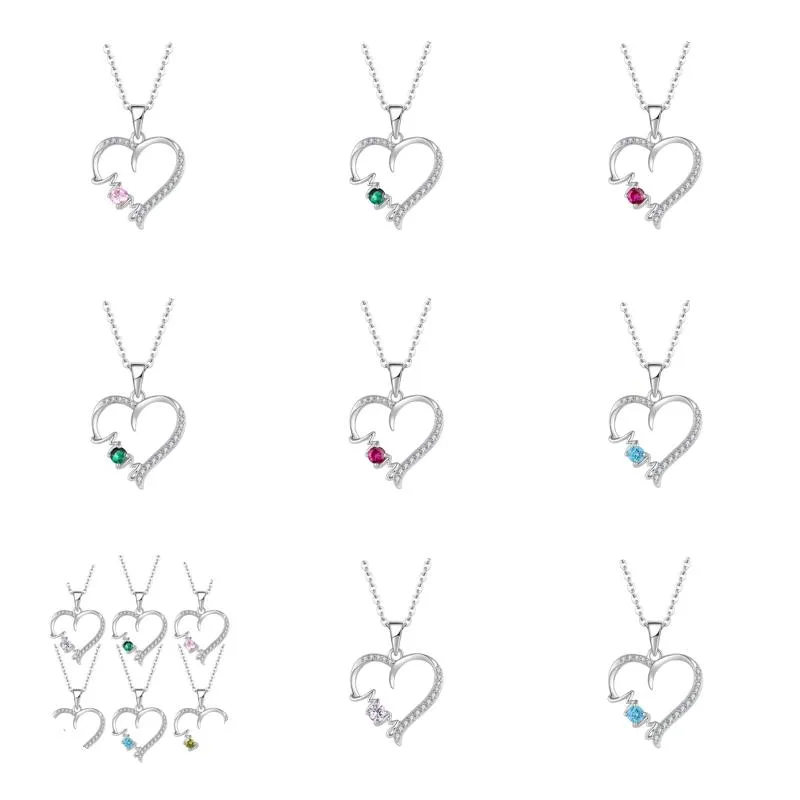 Pendant Necklaces Pendants Jewelry Diamond Peach Heart Mothers Day Gift Family Daughter Sister Crystal Necklace Drop Delivery 2021 Otum8