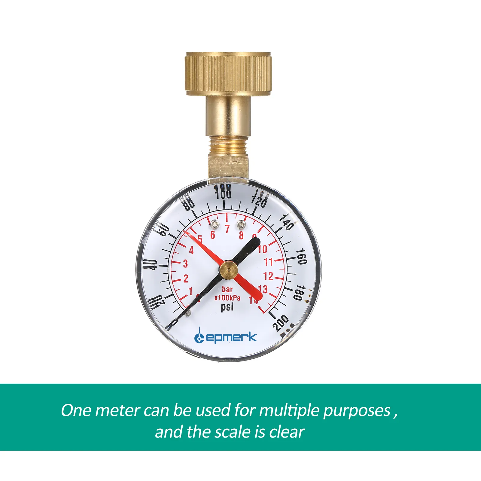 Flow Doctor Water Pressure Gauge Kit, All Purpose, 6 Parts Kit, 0 to 200 Psi, 0 to 14 Bars, Standard 3/4 Female Garden Hose Thread Plus 5 Adapters to Test in Multiple