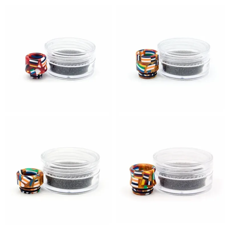 4 Styles Epoxy Resin Drip tip Wide Bore 510 810 Thread National Flag Mushroom Camo Shape Mouthpiece for Tank Atomizer New Arrival