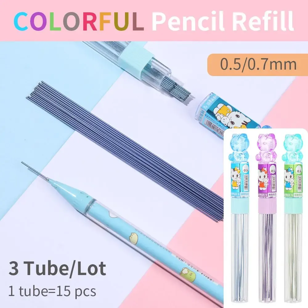 15pcs/Rohr 0,5/0,7 mm heiße farbenfrohe Schreibinstrumente Kunst Skizze Kern -Zeichenwerkzeuge Bleistift nachfüllen mechanischer Bleistift Blei Blei