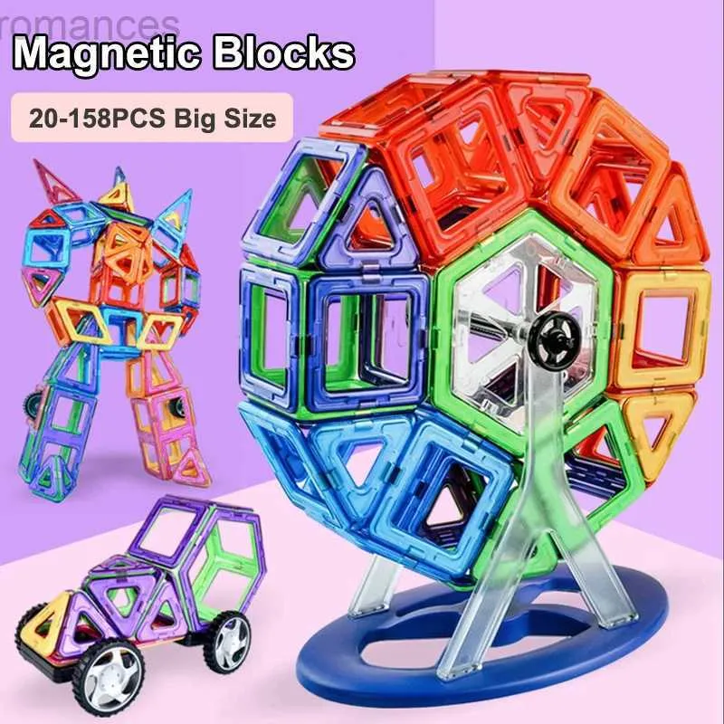 Magnetmagnet -Magnetspielzeug große Größe Magnet Designer Konstruktionssatz Magnet Bausteine zusammenstellen Ziegelbildungskonstruktor Spielzeug für Kinder 240409