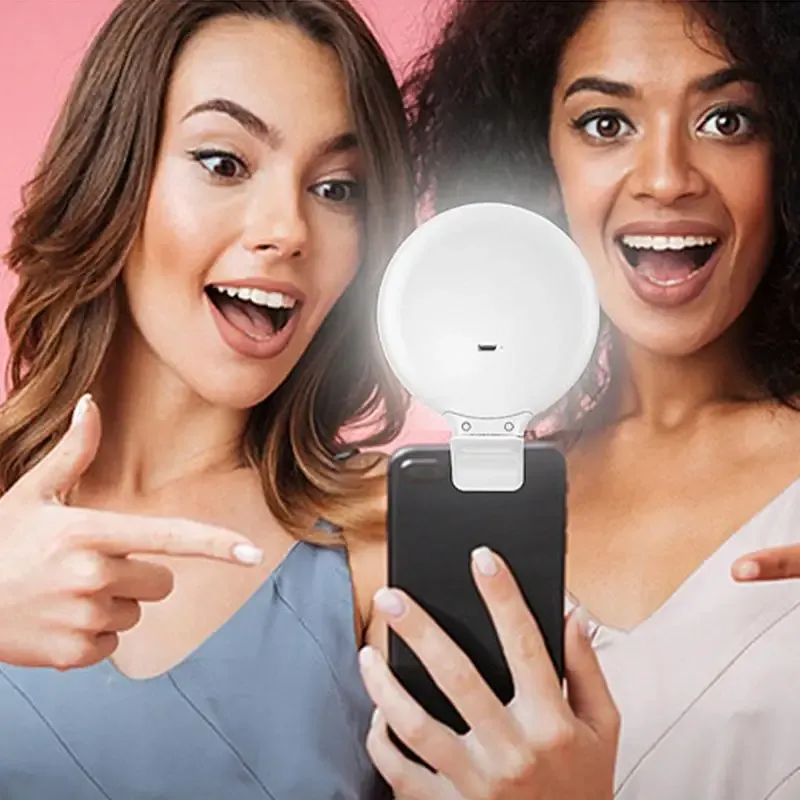 Telefoon licht clip roteerbare clip op selfie light 60 led lights 3-niveau dimbare aanraakregeling oplaadbare telefoon LED-lampje voor
