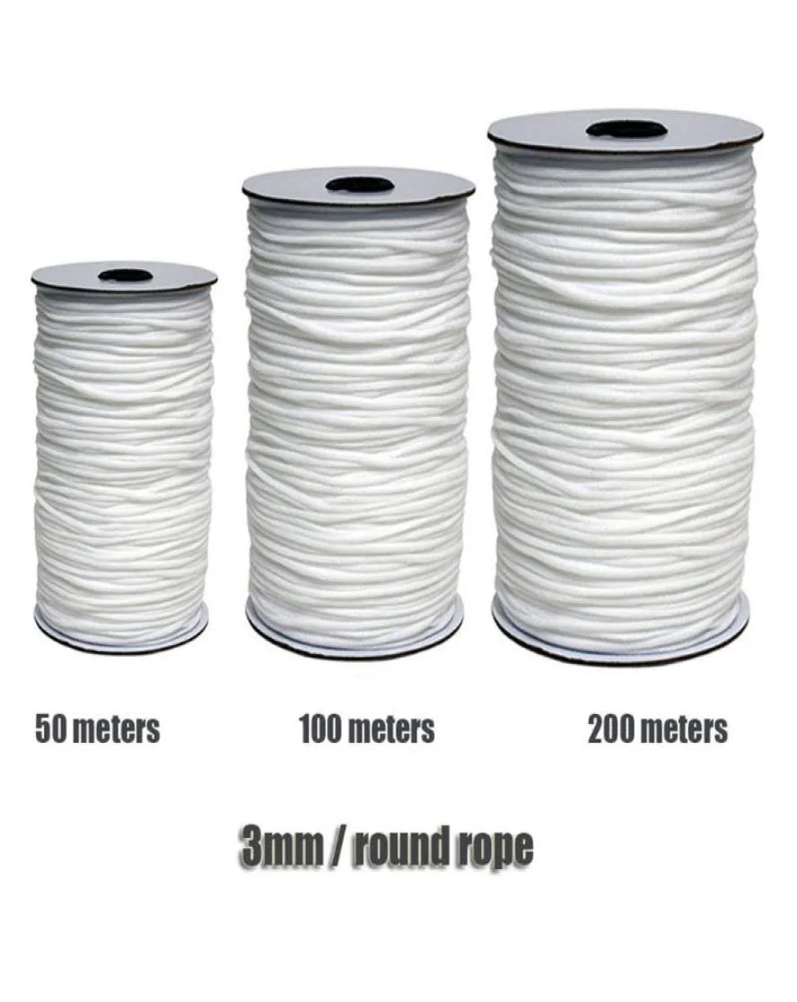 50100200M 3 мм эластичные полосы Белые и черные эластичные ленты для одежды для одежды швейных аксессуаров 962208