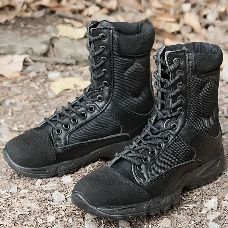 Boots Men Tactical Military Boots Chaussures Automne confortable Breatte Black Combat Army Travail Chaussures Botas Homme Boots WearResicant