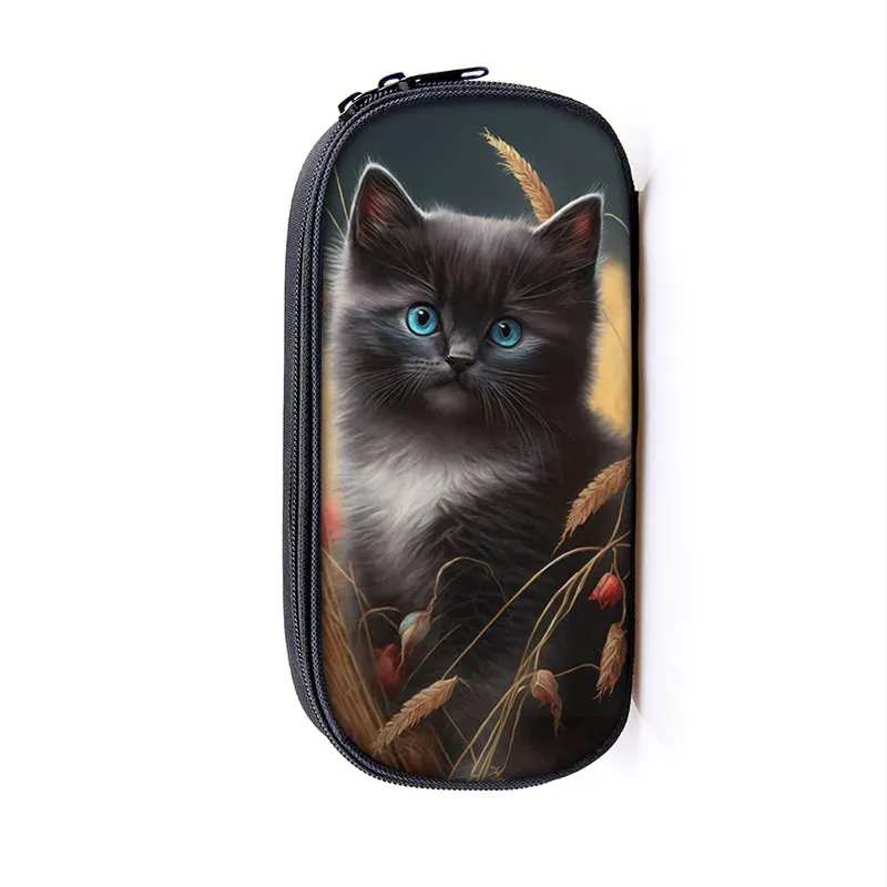 Kawaii Kitten Print Pencil Case Felinae / Ragdoll Cat Cosmetic Borse per Teenager Casual Pencil Box Women Case Stuk Forniture