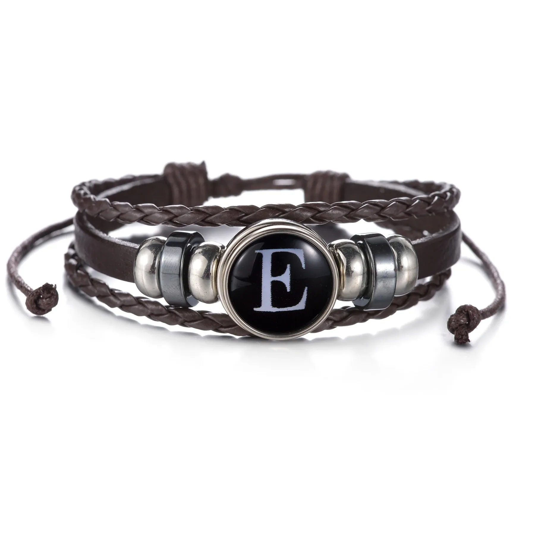 BDSHUNBF Set di 2 Bracciale in Pelle Intrecciata, Bracciale Vintage, Braccialetto Intrecciato, per Uomo Donna Punk Goth Rock