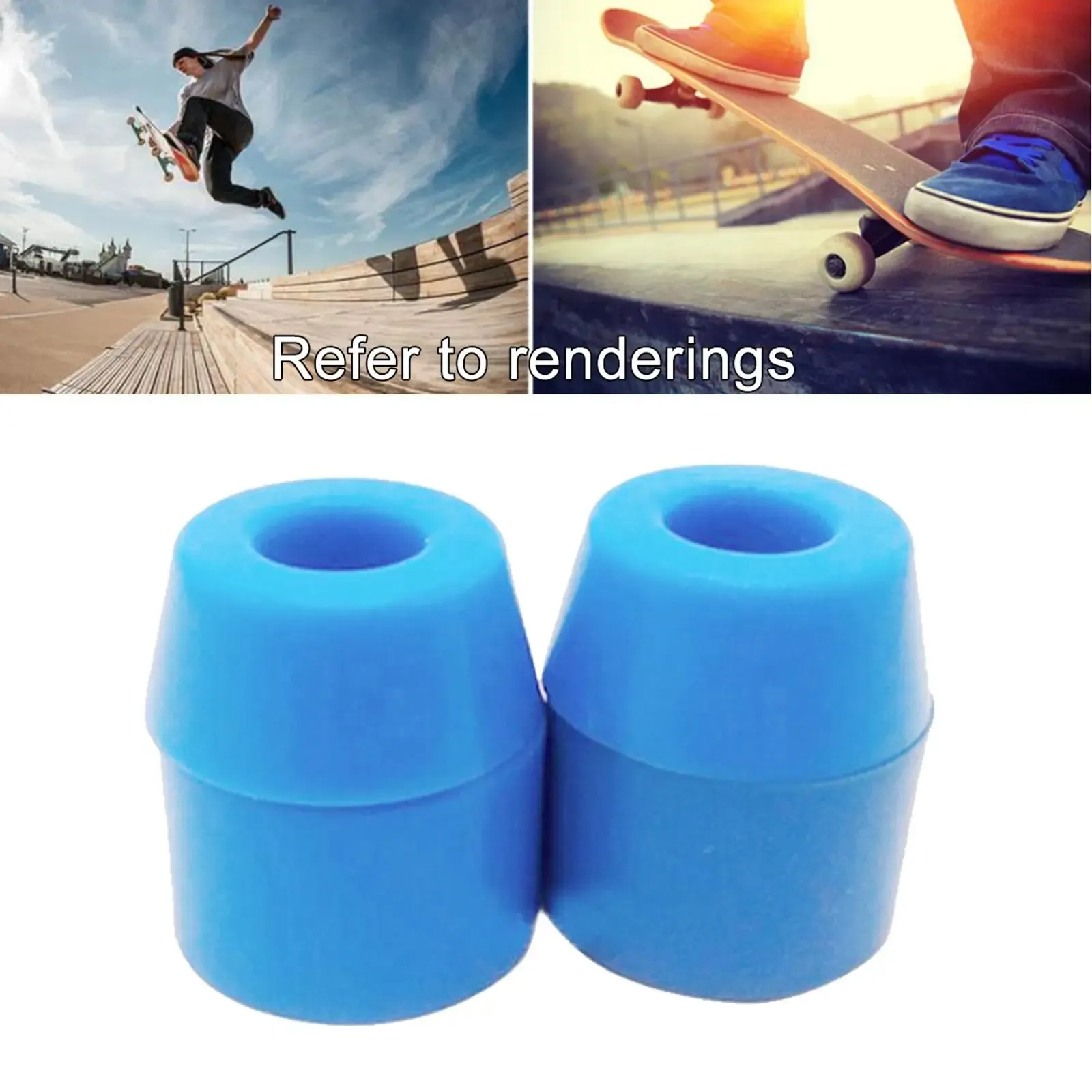 2 Sets Skateboard Truck Pivot Cups - PU Material Replacement Hardware