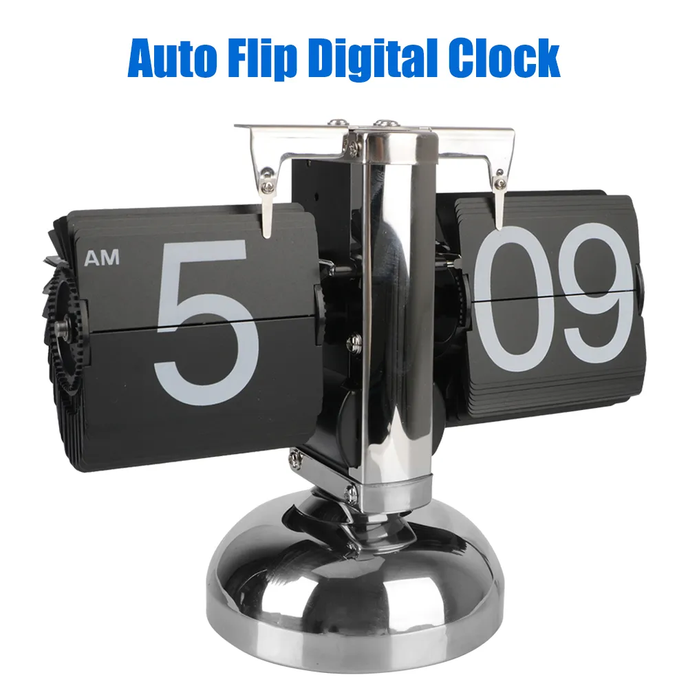 Управляемые кварцевые часы Flip Internal Gear, управляемая автоматическим флип -ретро Flip Clock Digital Clock Home Decors