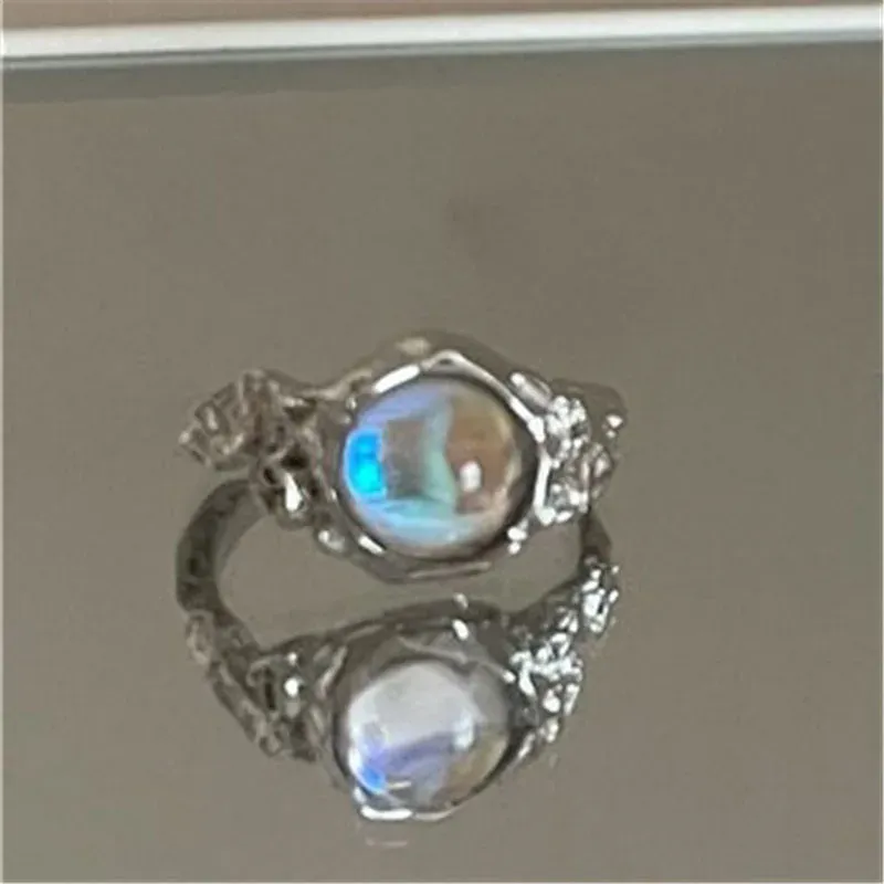 3pcs/set y2k anillos abiertos irregulares anillos de dedo de piedra lunar para mujeres kpop dulce fría fría de tendencia regalos al por mayor