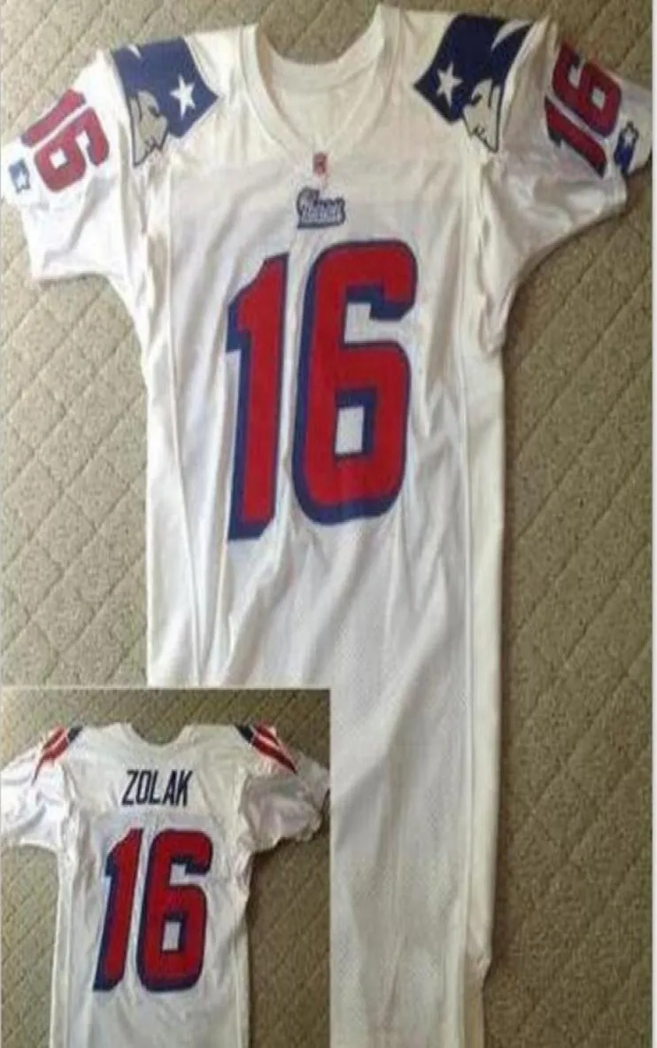 Goodjob Men Scott Zolak 16 Team Issued 1990 White College Jersey size s4XL or custom any name or number jersey9973914