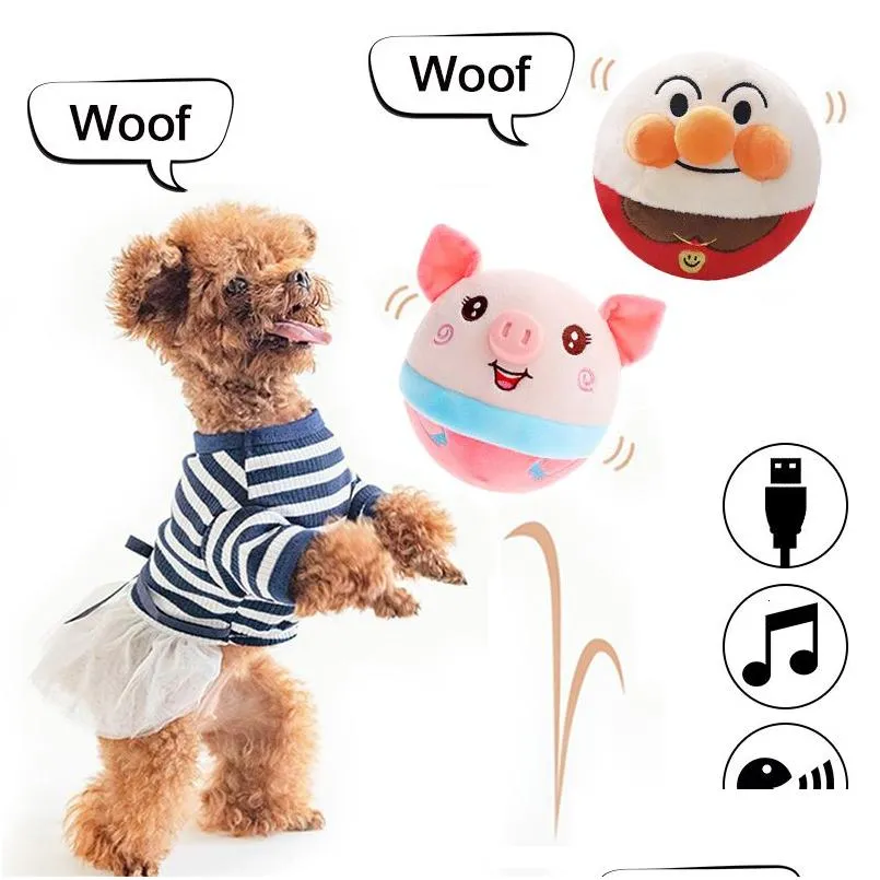 Hundleksaker tuggar elektronisk husdjur leksak boll studsande hoppbollar som pratar interaktiv p doll present till husdjur usb laddningsbara 230818 drop d dhr3l