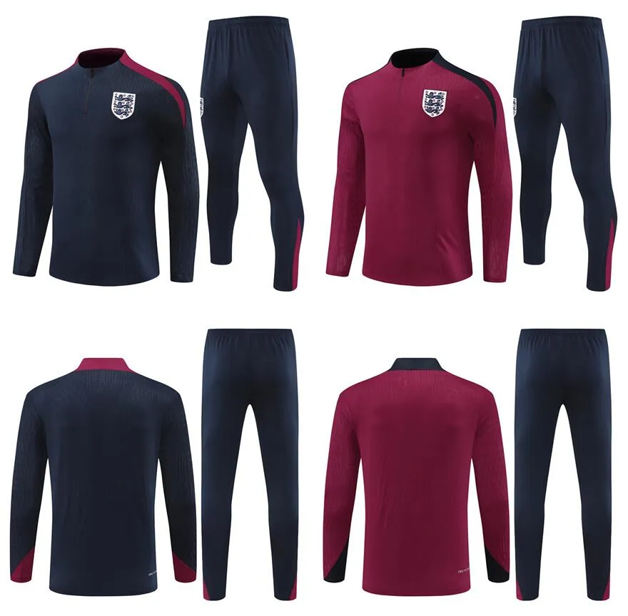 24 25 Englands Tracksuit Soccer Jersey Training Anzug Kane Sterling Ziyech Mount Foden Saka 24/25 Training Anzug Männer Kids Kit National Fußball -Sets Uniform