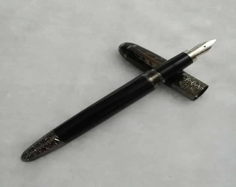 Giftpen Luxury Pen Classic Leaf Clip Roller Ball Fountain Pens Black Dark Blue Top Metal Inkpen2200066
