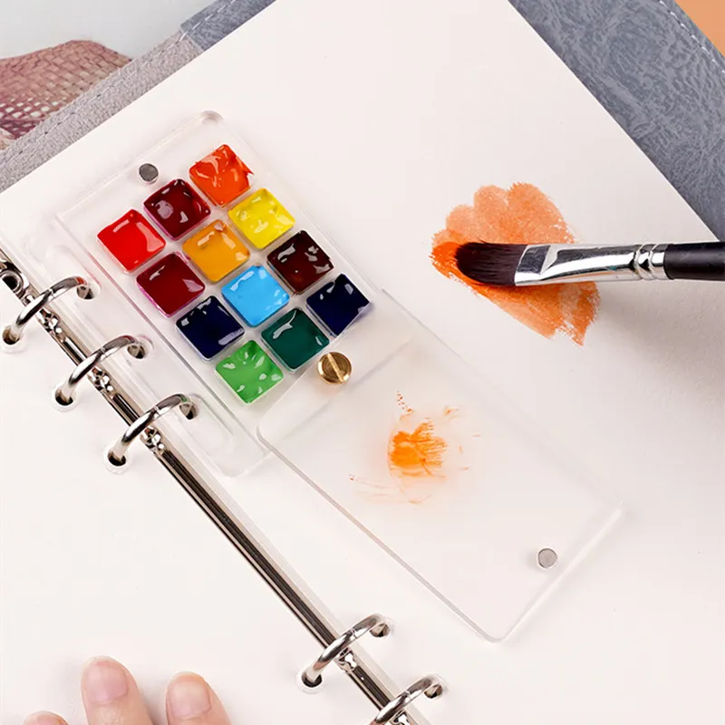 Palette vide portable portable transparent acrylique aquarelle art midi peinture palette hydratante pigment coffre d'art