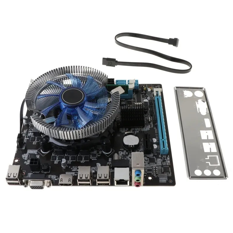 Placas -mãe 1set HM55 Computer Motherboard i3 i5 lga 1156 4g Memória fã do ventilador ATX Desktop Computador Kit de acessórios para jogos de mesa