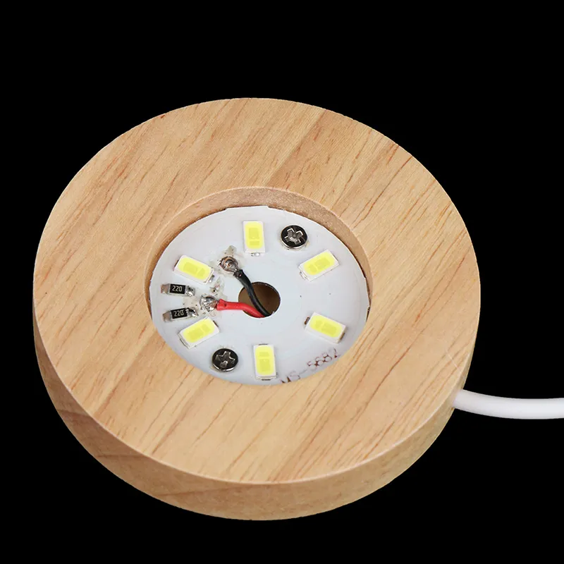 Round Base Led Light Insert Round Wooden LED Display Base, 6.5cm, For Crystal... From Homepro14, $4 ...