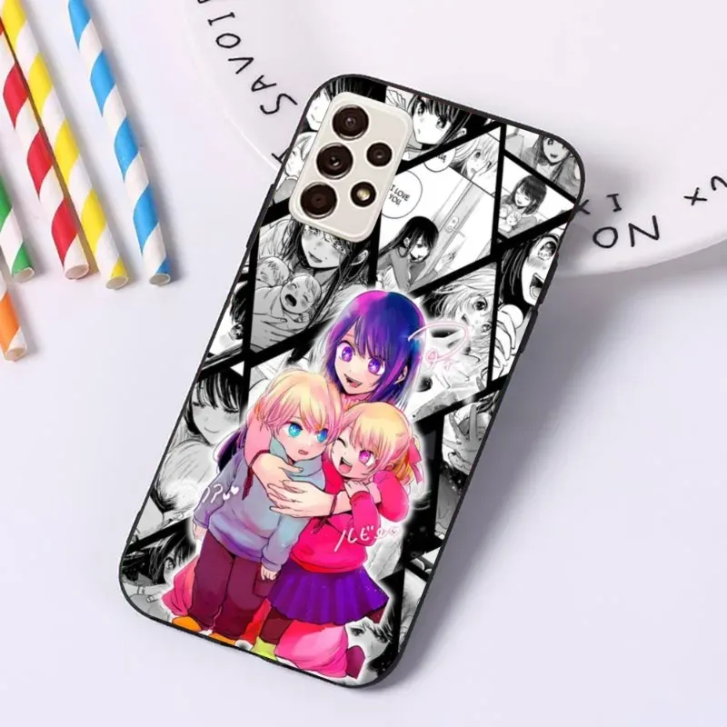 Anime Oshi no Ko Ko AI Telefono Custodia per Samsung A91 A81 A73 A72 A71 A30S A20 A12 A13 A52 A53 4G 5G Black Soft Telephone Cover Funda