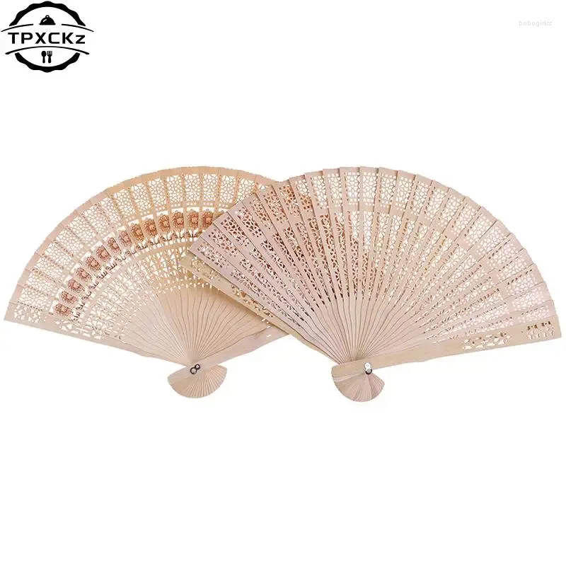 Decoratieve beeldjes Chinese Japanse vouwventilator Originele houten handbloem bamboe zak voor huisdecoratie Decoracion