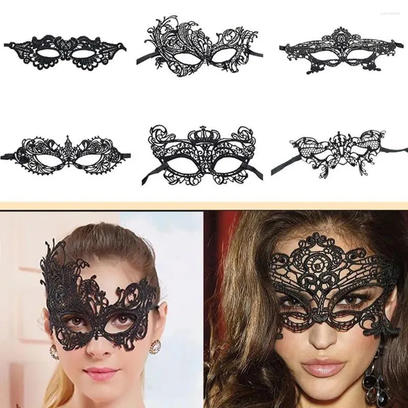 Fournions de fête Masque noir pour femmes en dentelle creuse masquerade Boulangers Face Masques Princess Prom Props Costume Graduation K1H5