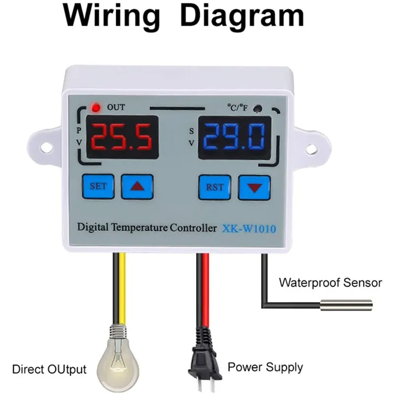10A 90-250V Digital Temperature Controller LED thermometer Thermostat thermal Regulator Thermocouple termometro with Sensor | Online