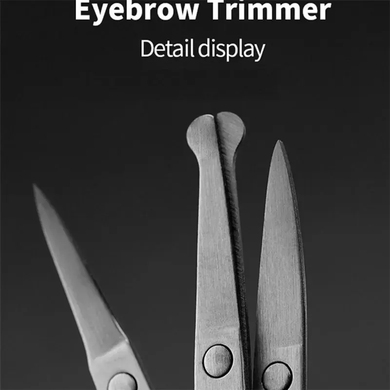 Curved Round Head Mustache Scissor Trimmer For Nose, Ear, And Tweezerman Facial Hair Remover