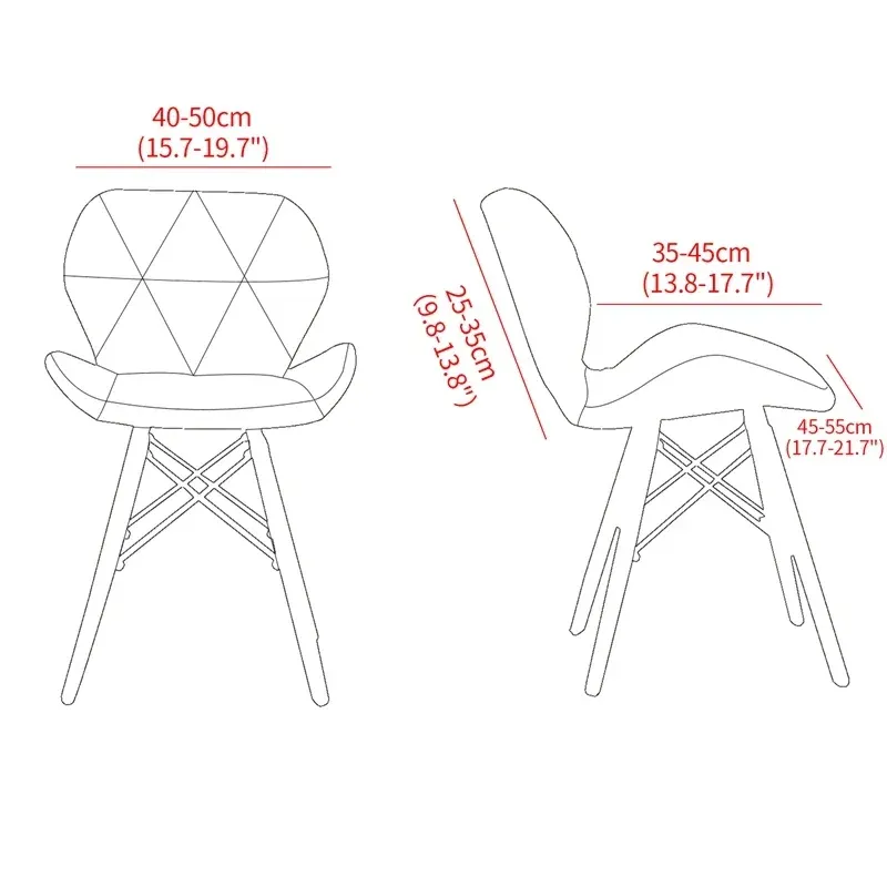 1/2/4/6Pcs Curved Chair Cover Nordic Spandex Bar Stool Dining Chair Slipcover Butterfly Stretch Washable Accent Seat Covers