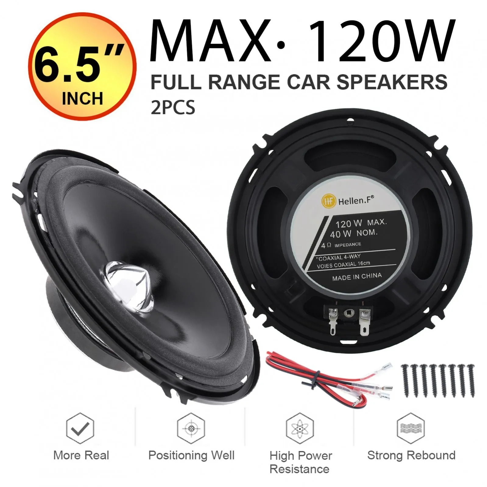 100W Speaker Full Range Inch Car Audio Speaker Set Heavy Mid