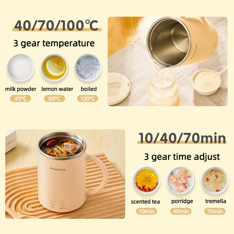 Compact 400ml Electric Kettle Stew Pot Multi Cooker, Perfect