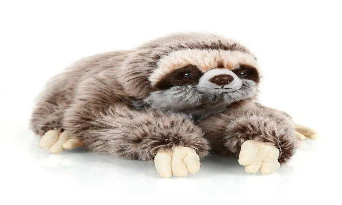 35 Cm Premium Three Toed Sloth Real Life Plush Toy Stuffed Animals Soft Plush Sloth Critters Children Gifts Doll Birthday Q07273324756