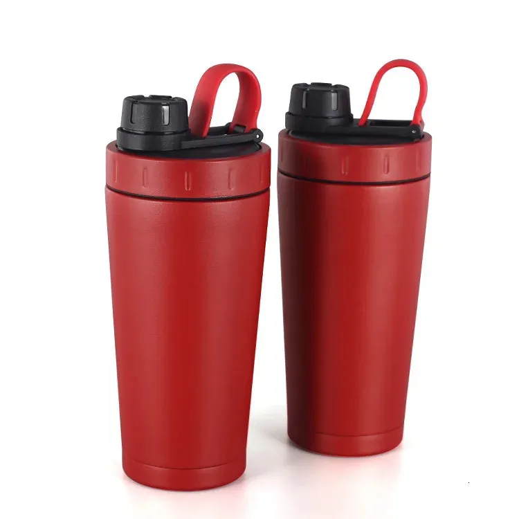 20oz de proteína Shaker garrafa de aço inoxidável Copo de água dupla a vácuo à prova de vazamento isolada à prova de bebidas esportivas 240409